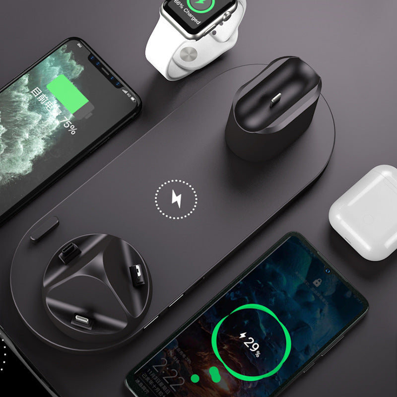 Caricabatterie wireless per iPhone, caricabatterie rapido per telefono, base di ricarica rapida per telefono e orologio, stazione di ricarica 6 in 1