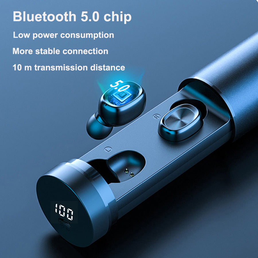 Auricolari Bluetooth 5.0 wireless 8D HIFI Sport con microfono, auricolari da gioco, cuffie musicali