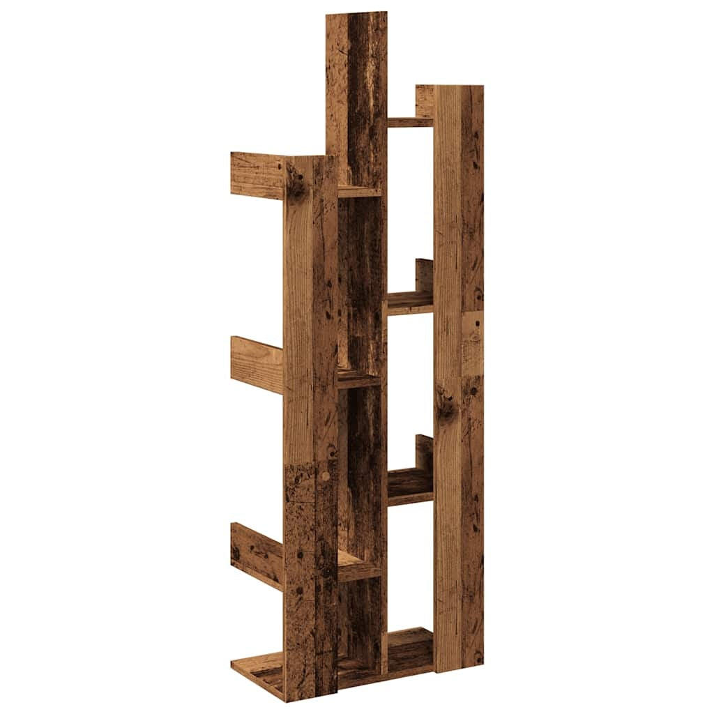 VidaXL Knižnica Staré drevo 48x25,5x140 cm Drevo