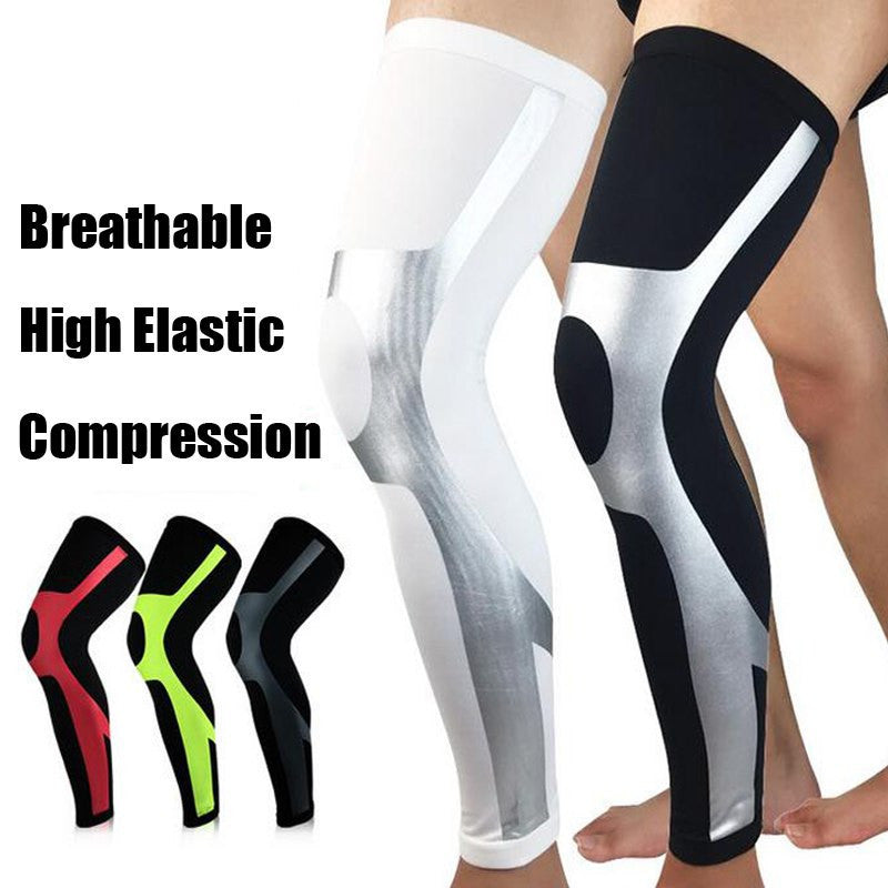 1 paio di leggings da ciclismo a compressione unisex, da corsa, sportivi, per calcio, basket, ginocchiere, parastinchi da football.