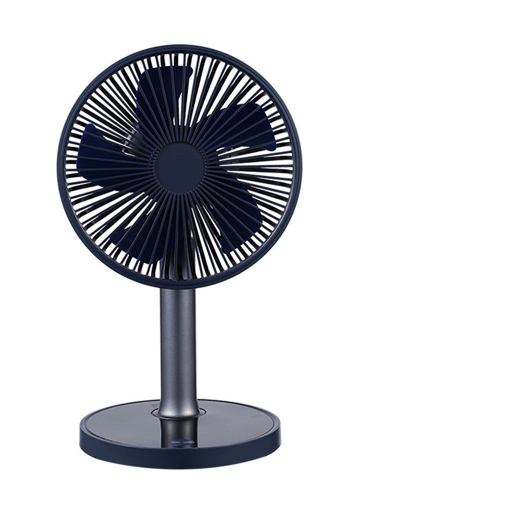 Ventilatore da tavolo silenzioso a 5 pale, retrattile, con ricarica USB, 4 velocità