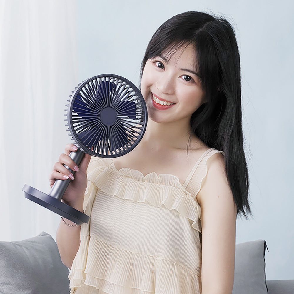 Ventilatore da tavolo silenzioso a 5 pale, retrattile, con ricarica USB, 4 velocità