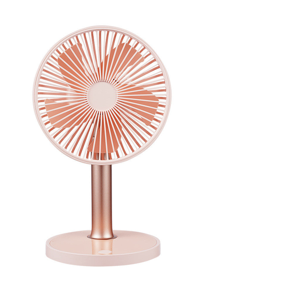 Ventilatore da tavolo silenzioso a 5 pale, retrattile, con ricarica USB, 4 velocità