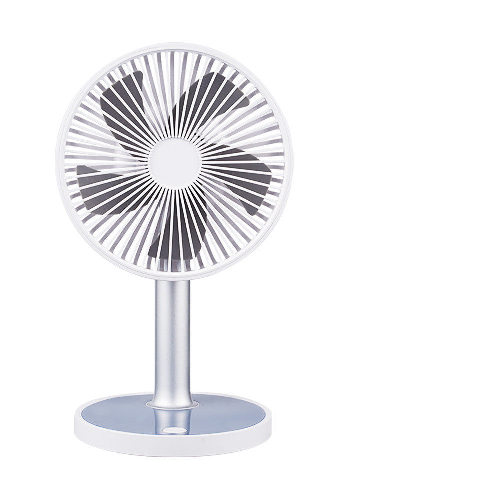 Ventilatore da tavolo silenzioso a 5 pale, retrattile, con ricarica USB, 4 velocità