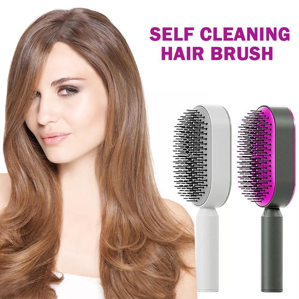 Pettine per la crescita dei capelli 3D alla moda da donna, spazzola per capelli autopulente, spazzola per capelli autopulente per donne, massaggio del cuoio capelluto, promozione della circolazione sanguigna, anti-caduta dei capelli
