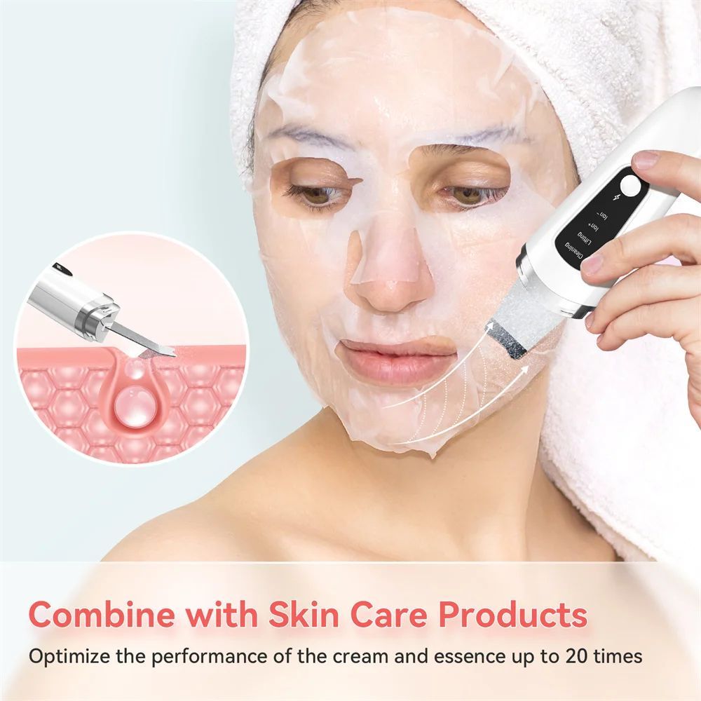Spatola per scrub viso, esfoliante per la pelle del viso, raschietto e rimozione dei punti neri, detergente per pori con lifting viso, pulizia profonda, macchina per lifting viso per estrattore di punti neri