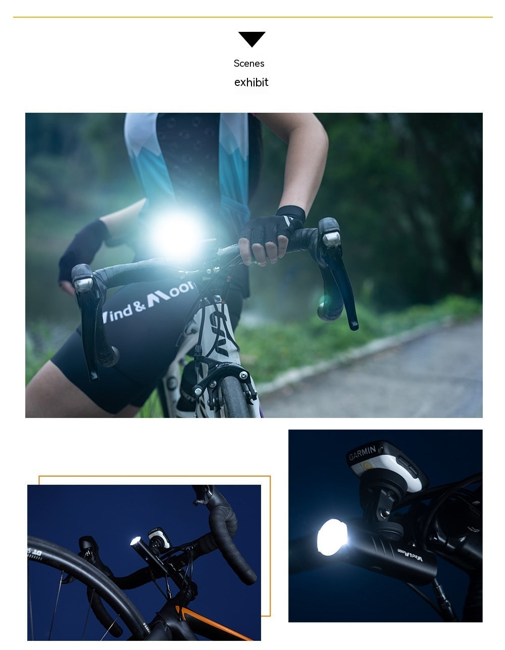 Luce per bici da strada, luce per bici da strada notturna, luce anteriore ricaricabile