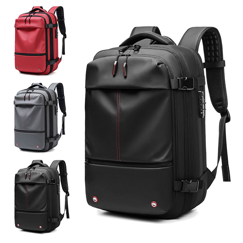 Zaino da viaggio per uomo, multifunzione, per computer, con compressione sottovuoto, di grande capacità