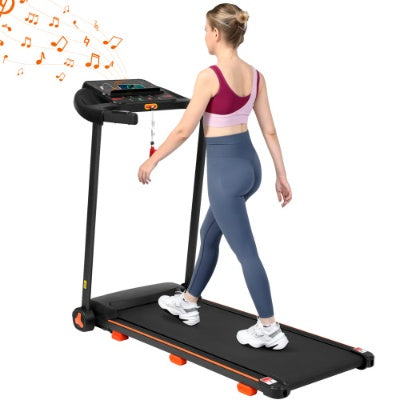 NUOVI tapis roulant per la casa, tapis roulant pieghevole silenzioso da 2,5 CV con sensore di frequenza cardiaca, capacità di carico di 300 libbre, 7,5 MPH, tapis roulant inclinato con stazione di ricarica USB, altoparlante Bluetooth, 6 ammortizzatori