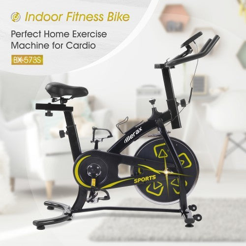 Vélo d'appartement, vélo d'intérieur avec console LCD, coussin de siège confortable pour l'entraînement cardio, siège et guidon réglables