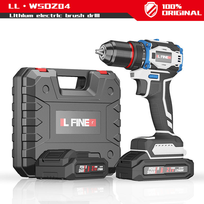 Trapano elettrico a mano senza spazzole, trapano elettrico al litio, cacciavite elettrico multifunzionale, set di trapano elettrico 21 V18v