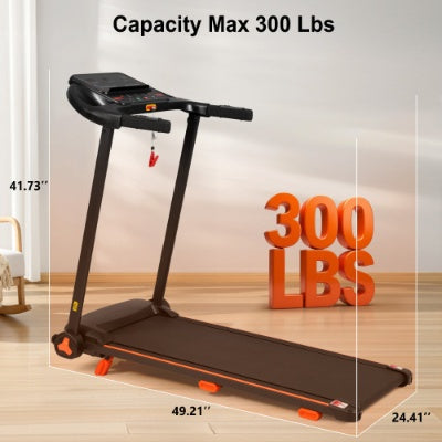 NUOVI tapis roulant per la casa, tapis roulant pieghevole silenzioso da 2,5 CV con sensore di frequenza cardiaca, capacità di carico di 300 libbre, 7,5 MPH, tapis roulant inclinato con stazione di ricarica USB, altoparlante Bluetooth, 6 ammortizzatori