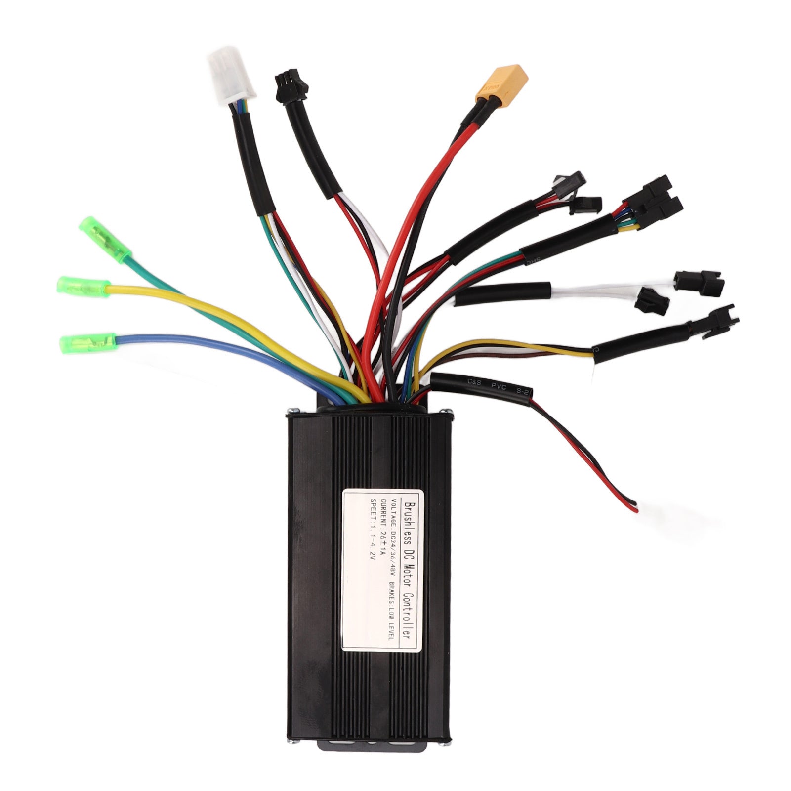 Controller per bici elettrica, motore brushless 24 V, 36 V, 48 V, 500 W, 750 W, 3 modalità, onda sinusoidale 26 A, accessori modificati
