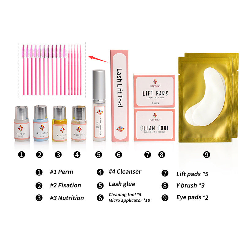 Kit di lifting per ciglia, versione aggiornata, ICONSIGN, strumenti per il trucco permanente per ciglia e occhi