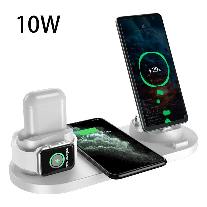 Caricabatterie wireless per iPhone, caricabatterie rapido per telefono, base di ricarica rapida per telefono e orologio, stazione di ricarica 6 in 1
