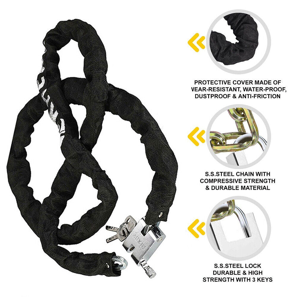 Lucchetto a catena per motocicletta in metallo da 80 cm, resistente, per bicicletta 