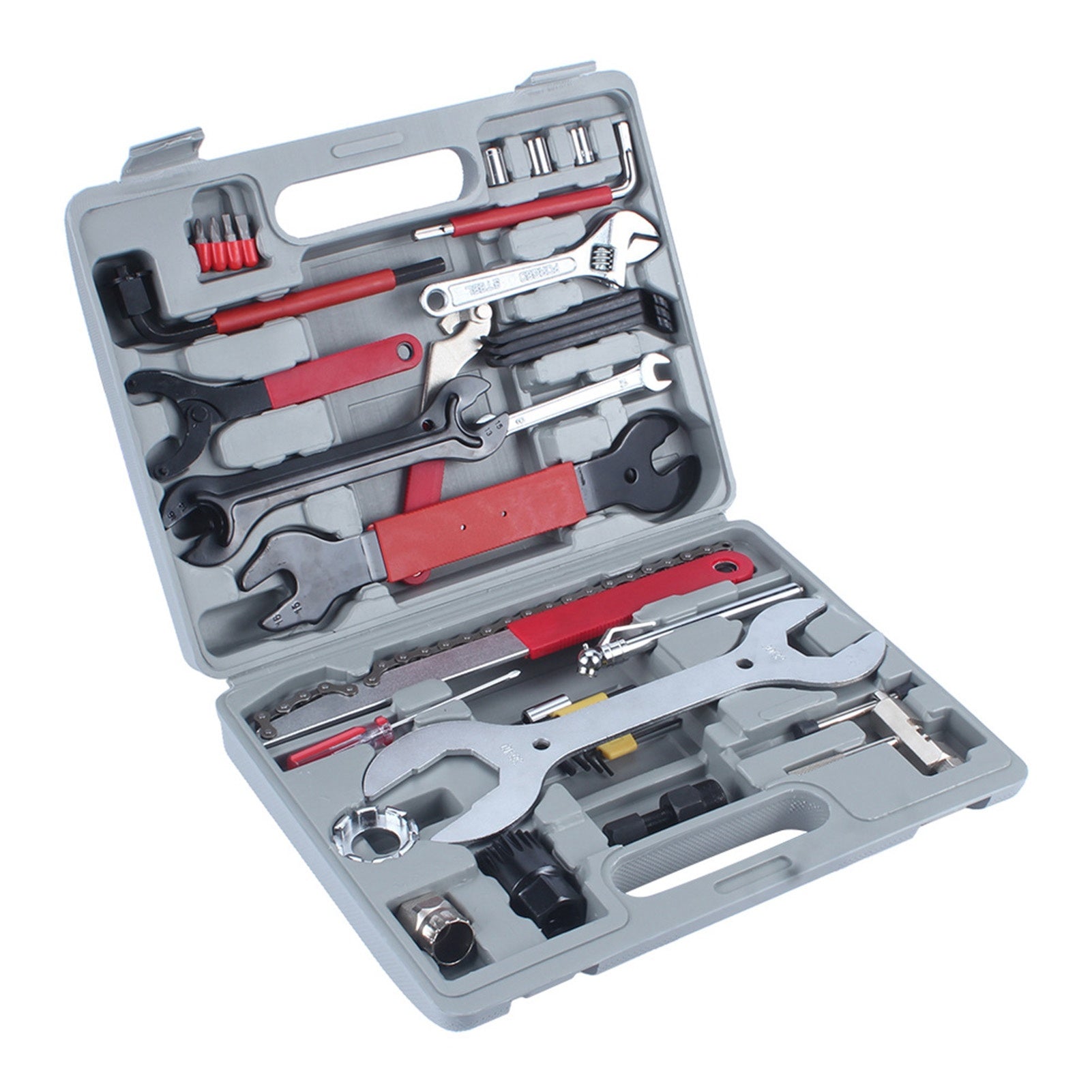 Kit di 44 attrezzi multiuso per la riparazione di biciclette, pompa per pneumatici antiforatura per mountain bike