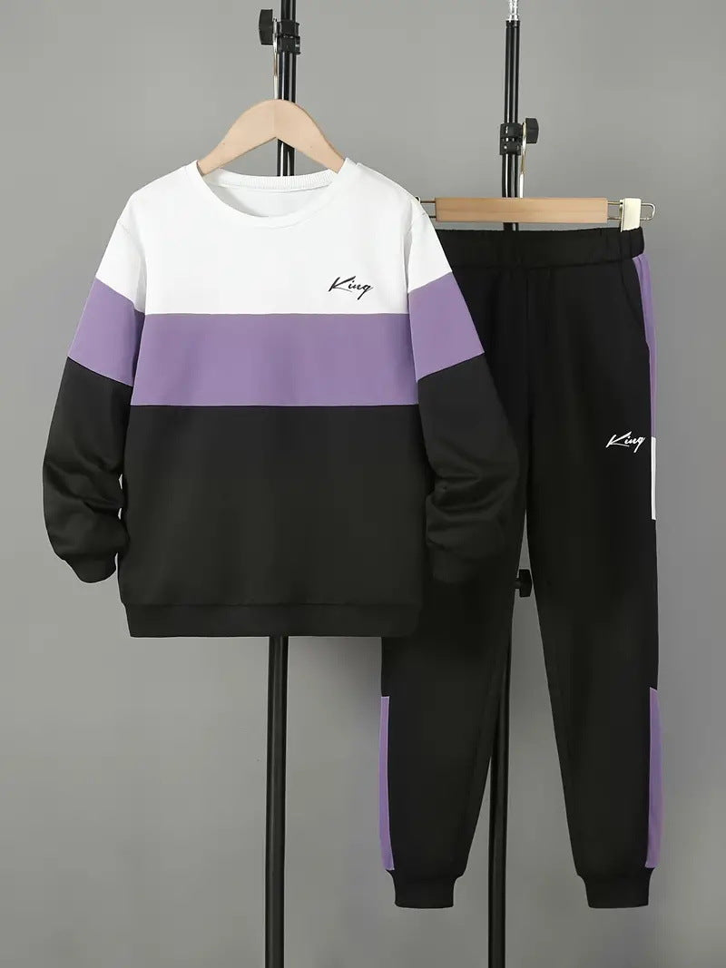 Design Sense Set due pezzi con pantaloni e felpa multicolor