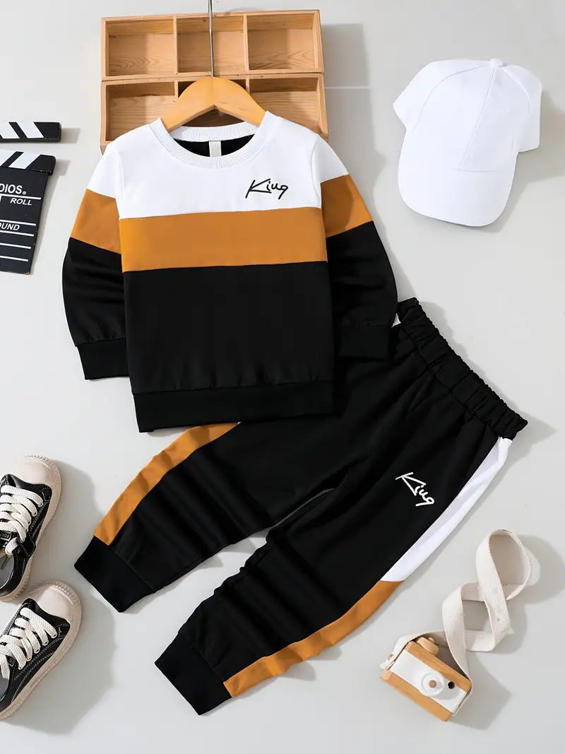 Design Sense Set due pezzi con pantaloni e felpa multicolor