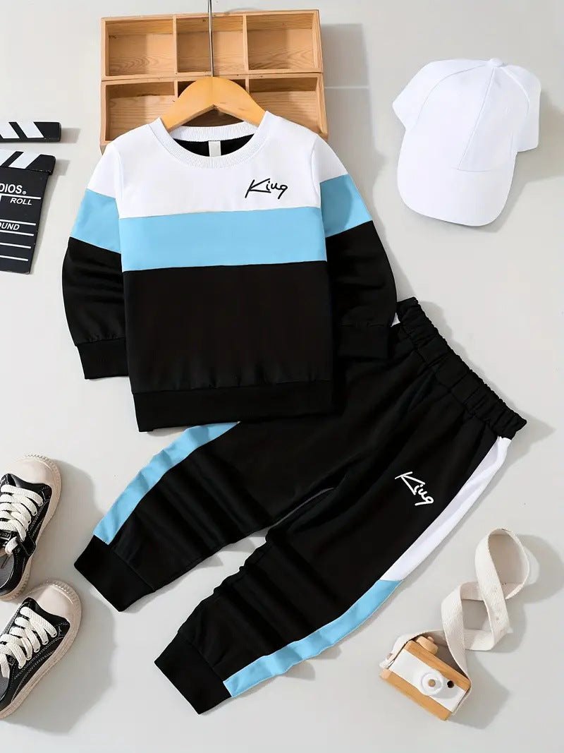 Design Sense Set due pezzi con pantaloni e felpa multicolor