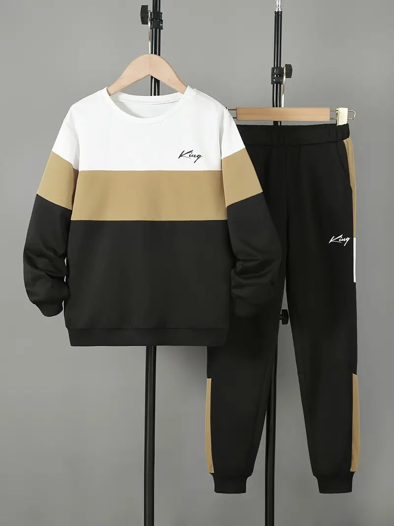 Design Sense Set due pezzi con pantaloni e felpa multicolor