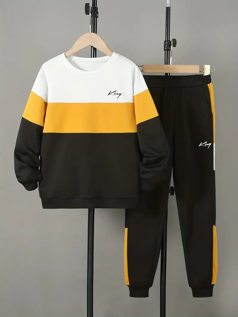 Design Sense Set due pezzi con pantaloni e felpa multicolor