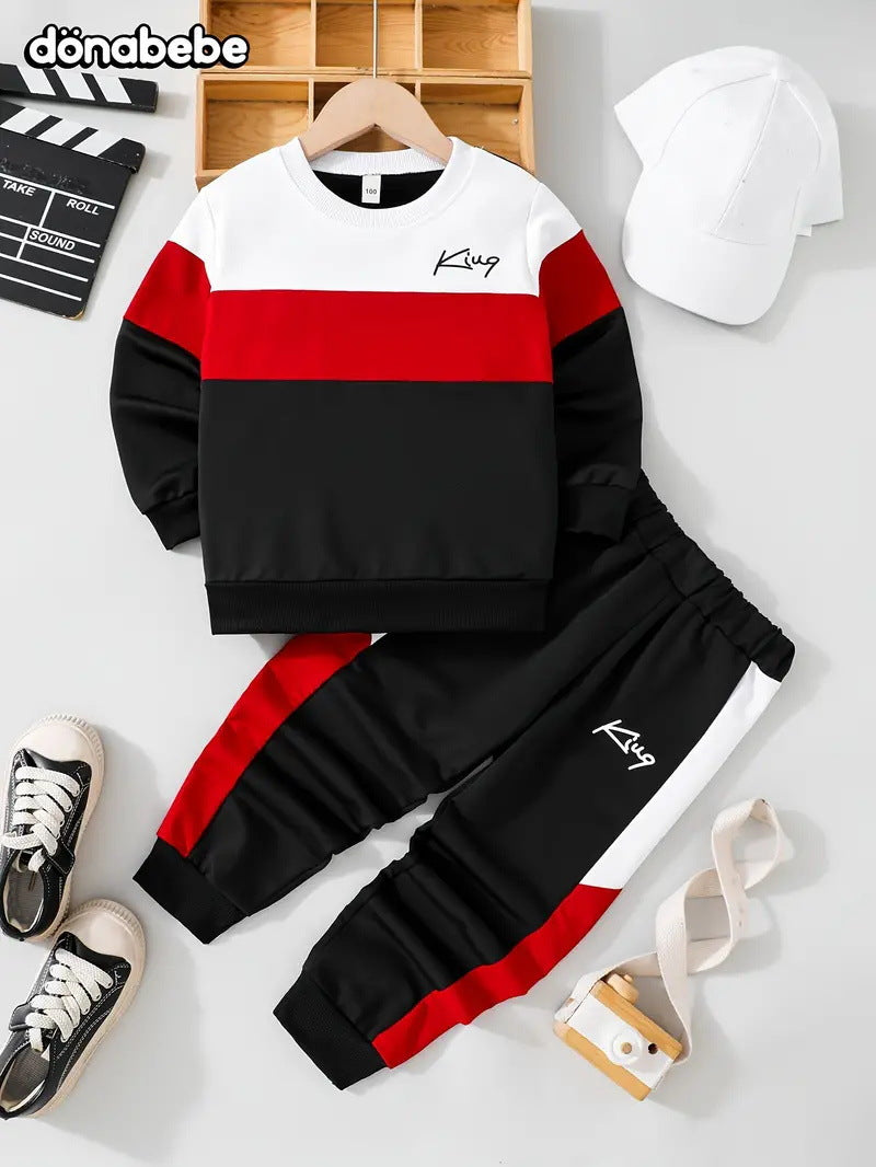 Design Sense Set due pezzi con pantaloni e felpa multicolor