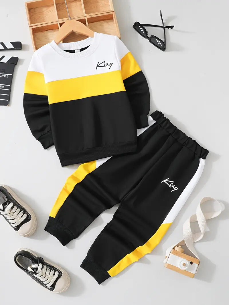 Design Sense Set due pezzi con pantaloni e felpa multicolor