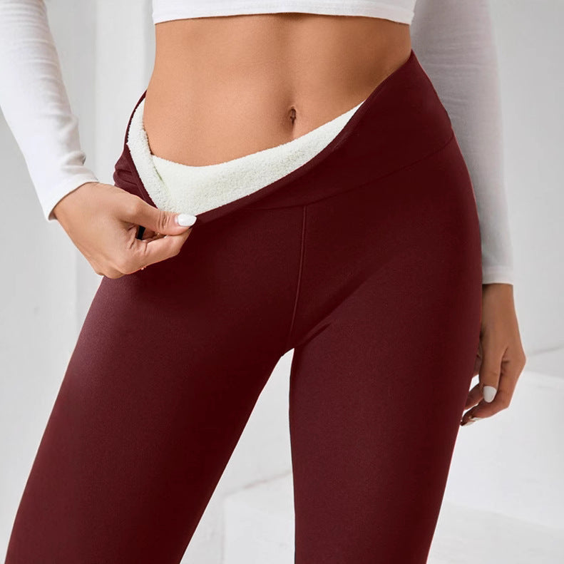 Leggings in cashmere leggero e spesso foderati in pile