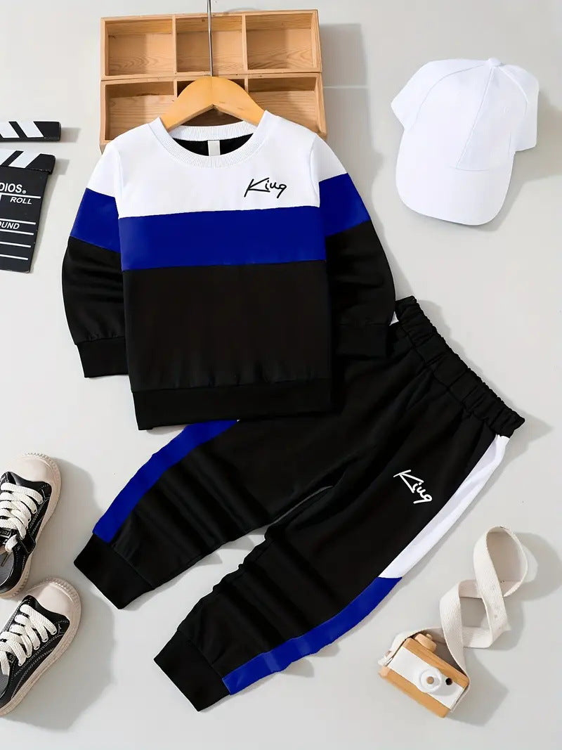 Design Sense Set due pezzi con pantaloni e felpa multicolor