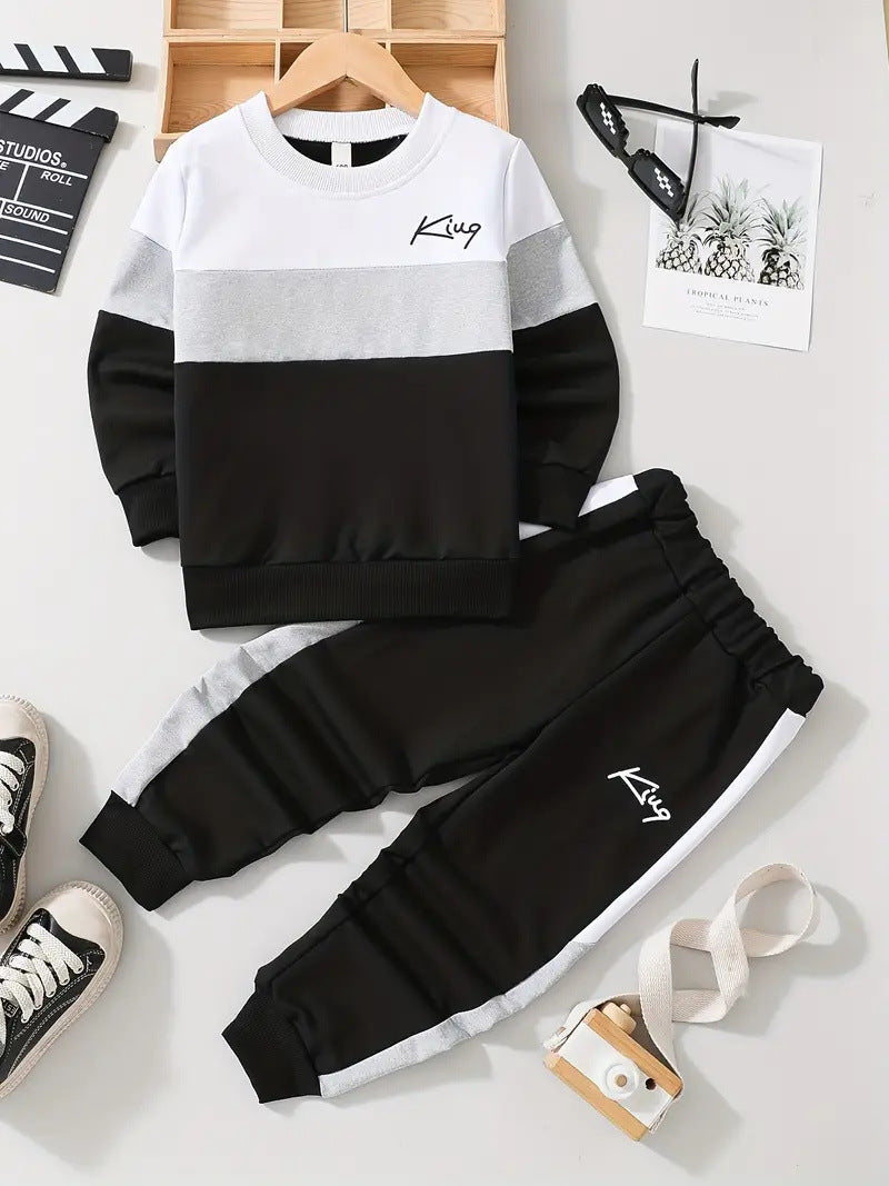 Design Sense Set due pezzi con pantaloni e felpa multicolor