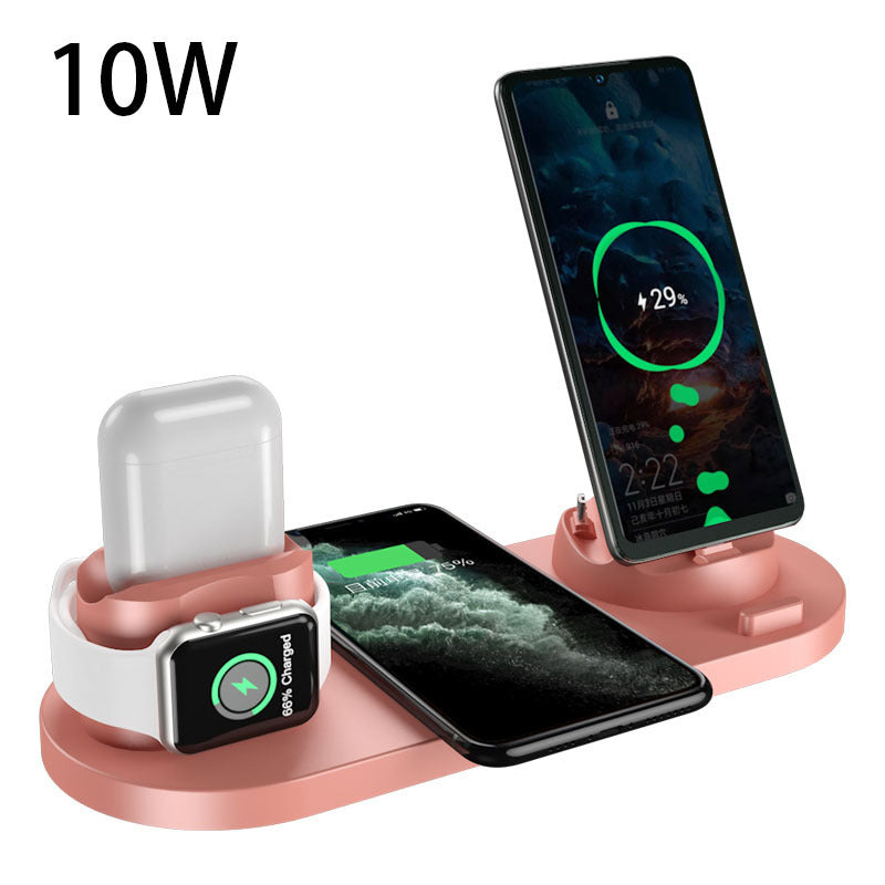 Caricabatterie wireless per iPhone, caricabatterie rapido per telefono, base di ricarica rapida per telefono e orologio, stazione di ricarica 6 in 1
