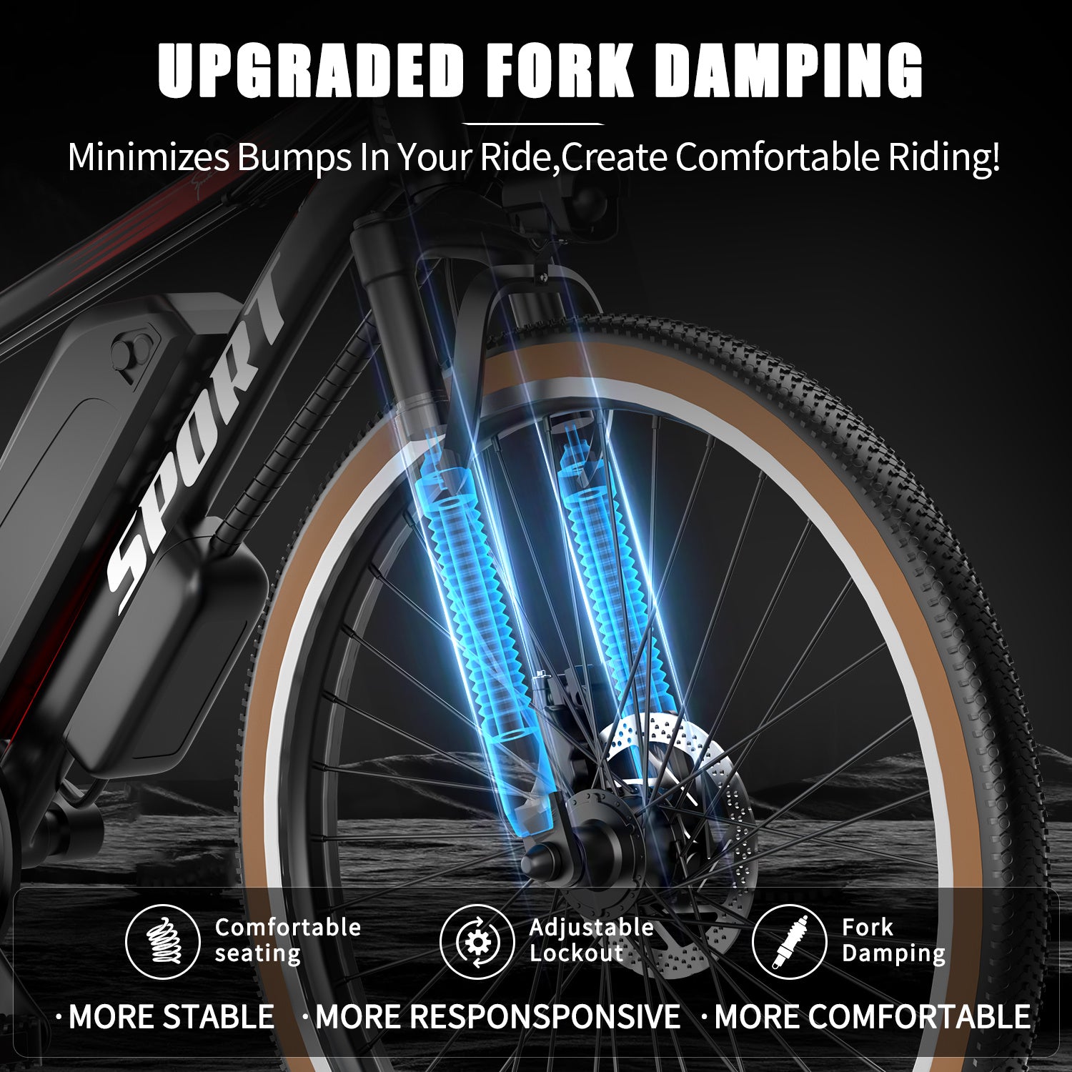 Bici elettrica per adulti, motore da 500 W, mountain bike elettrica con autonomia di 22 mph e 45 miglia, batteria rimovibile da 360 Wh, pneumatici da 26 pollici, bici elettriche per adulti per spostamenti all'aperto, cambio professionale a 7 velocità.