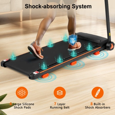 NUOVI tapis roulant per la casa, tapis roulant pieghevole silenzioso da 2,5 CV con sensore di frequenza cardiaca, capacità di carico di 300 libbre, 7,5 MPH, tapis roulant inclinato con stazione di ricarica USB, altoparlante Bluetooth, 6 ammortizzatori