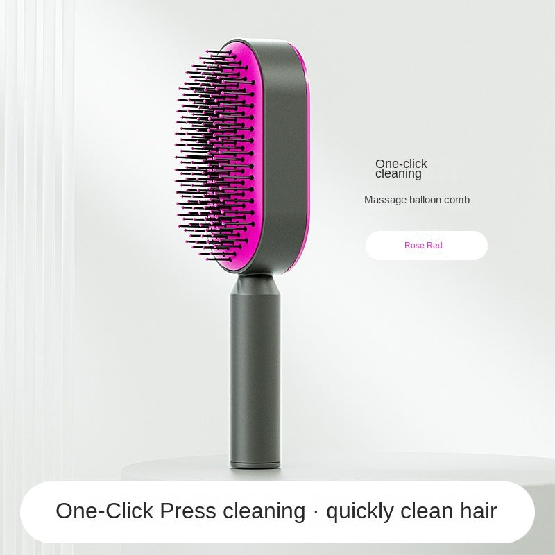 Pettine per la crescita dei capelli 3D alla moda da donna, spazzola per capelli autopulente, spazzola per capelli autopulente per donne, massaggio del cuoio capelluto, promozione della circolazione sanguigna, anti-caduta dei capelli