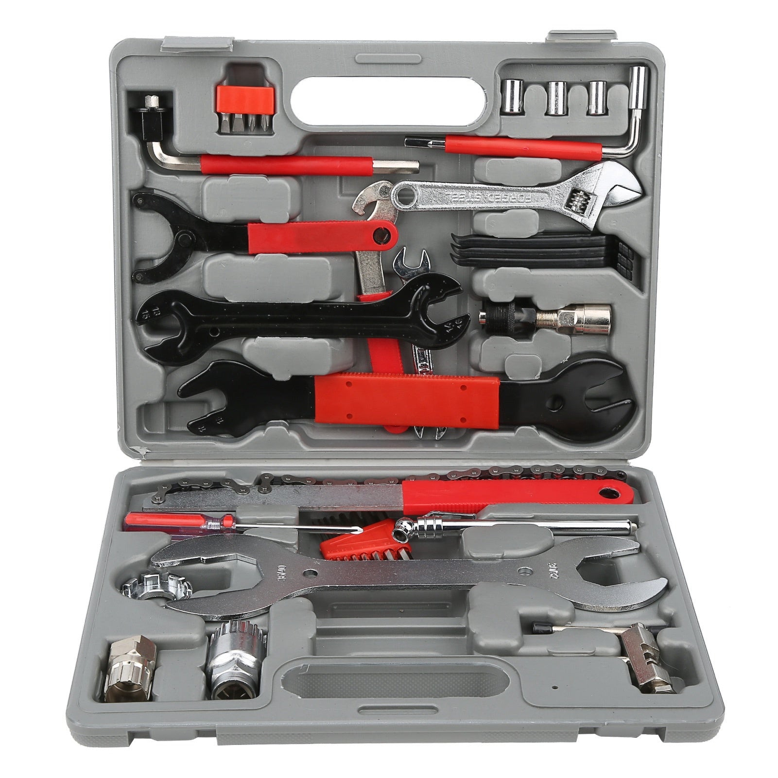 Kit di 44 attrezzi multiuso per la riparazione di biciclette, pompa per pneumatici antiforatura per mountain bike