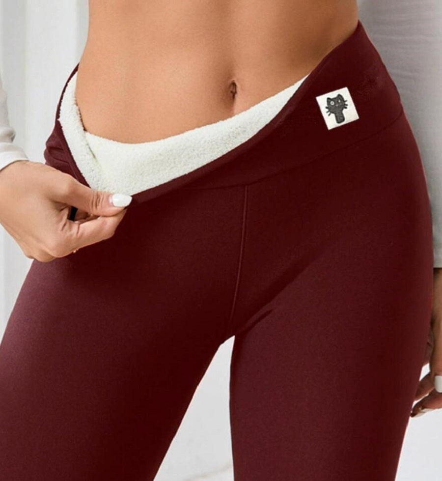 Leggings in cashmere leggero e spesso foderati in pile