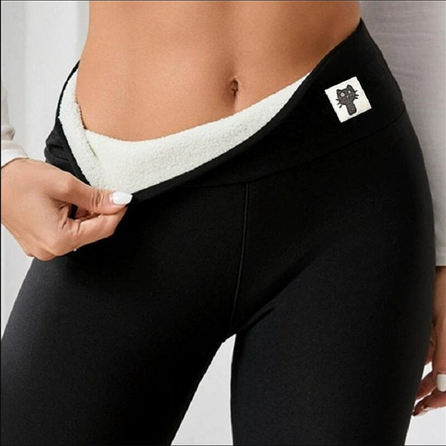 Leggings in cashmere leggero e spesso foderati in pile