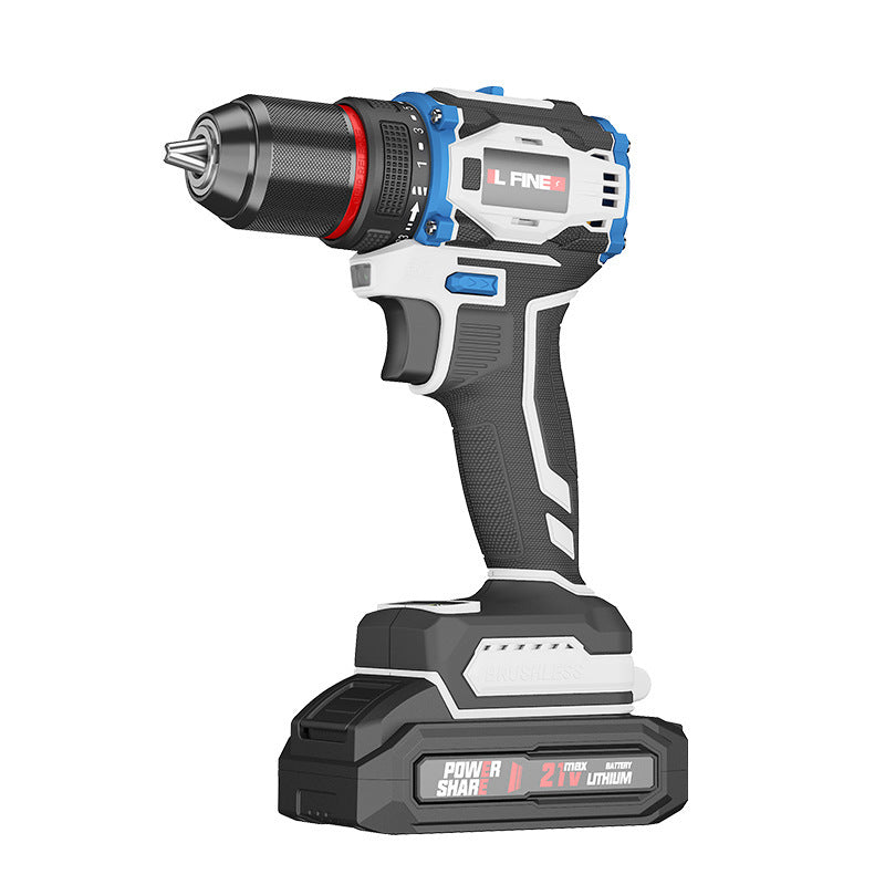 Trapano elettrico a mano senza spazzole, trapano elettrico al litio, cacciavite elettrico multifunzionale, set di trapano elettrico 21 V18v