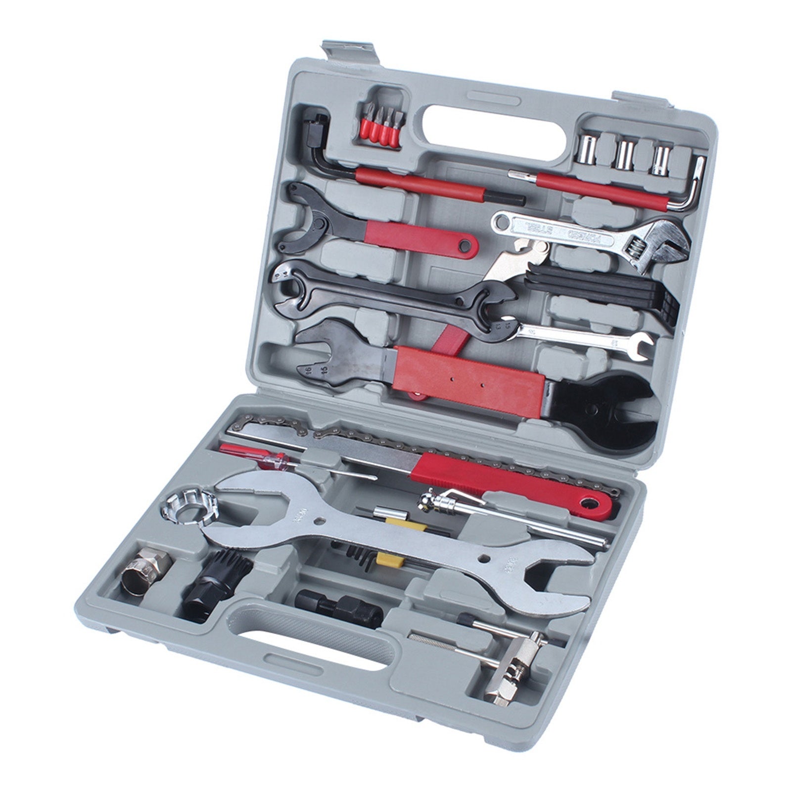 Kit di 44 attrezzi multiuso per la riparazione di biciclette, pompa per pneumatici antiforatura per mountain bike